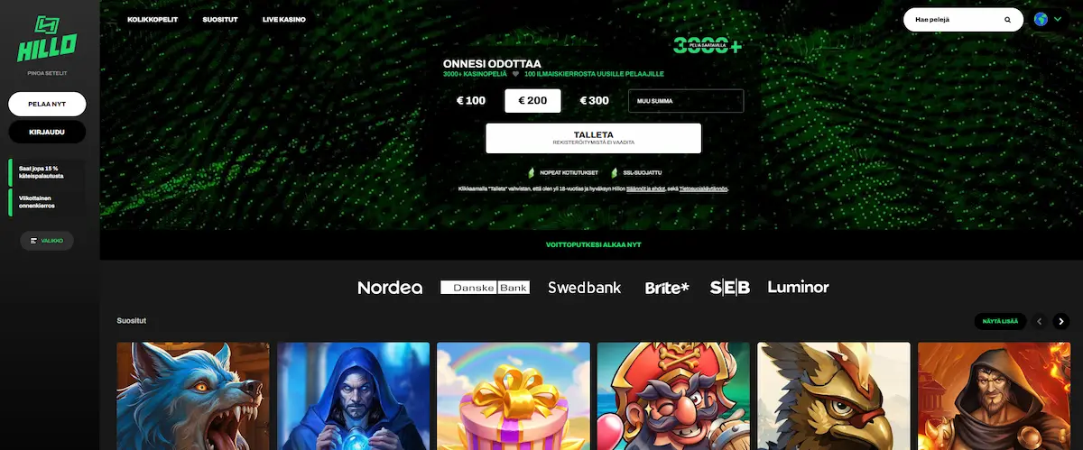 Hillo casinon peliaula ja suosituimmat kolikkopelit