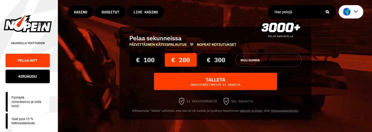 Nopein Casinon peliaula, jossa tietoa pelaamisesta