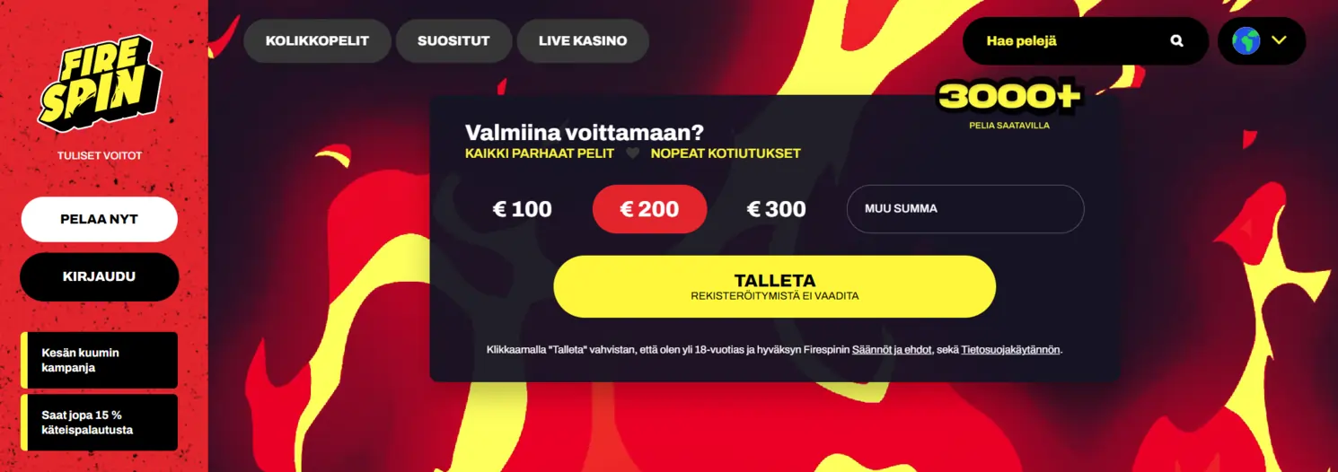firespin casinon peliaula ja tietoa bonuksista
