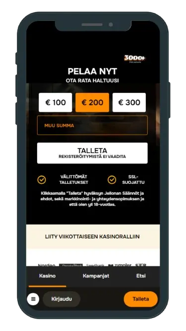 Jellona Casino peliaula mobiilissa